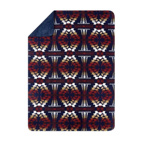 PENDLETON Sherpa fleece blanket TWIN, legend lake dark blue - Picture 2 of 4